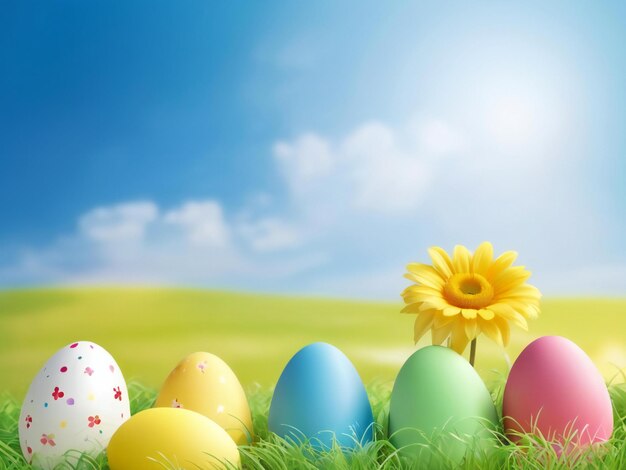 Easter festival colorful background design best quality hyper realistic image banner template