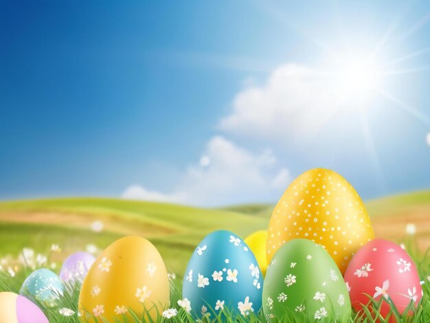 Foto festival di pasqua colorato background design migliore qualità immagine iper-realistica modello di banner