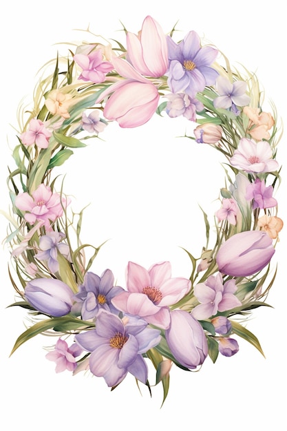 Easter floral frame