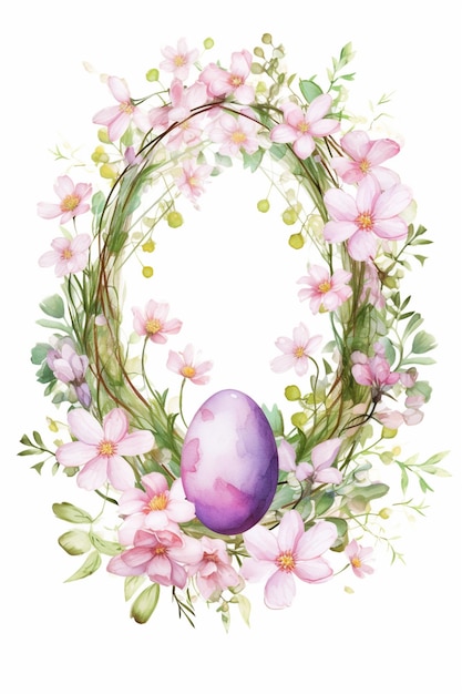 Easter floral frame