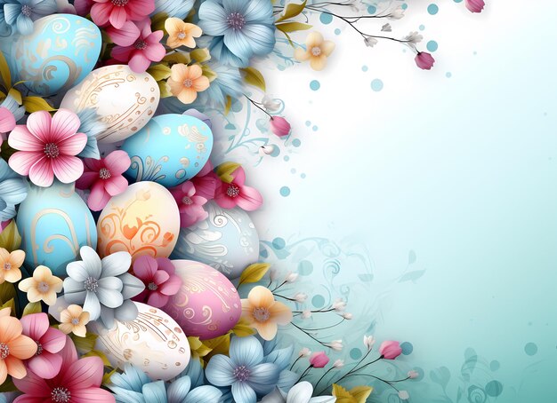 Easter flower background AIGenerated