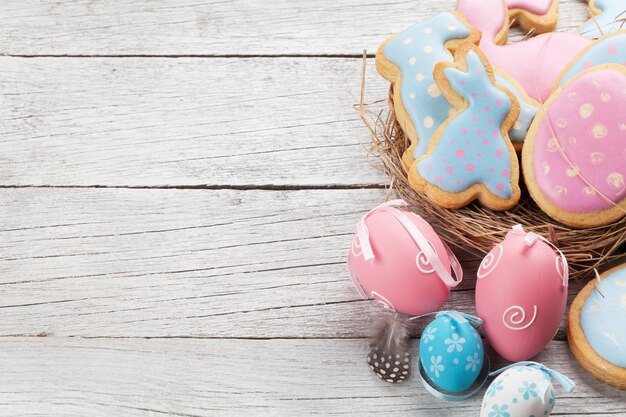 Easter gingerbread cookies and eggs