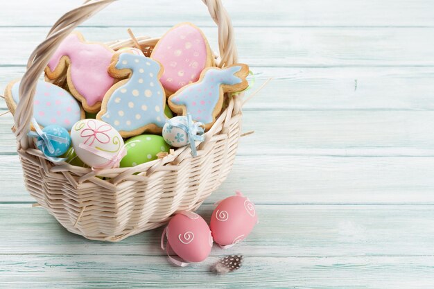 Easter gingerbread cookies and eggs