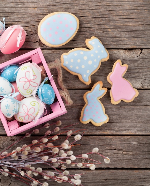 Easter gingerbread cookies and eggs