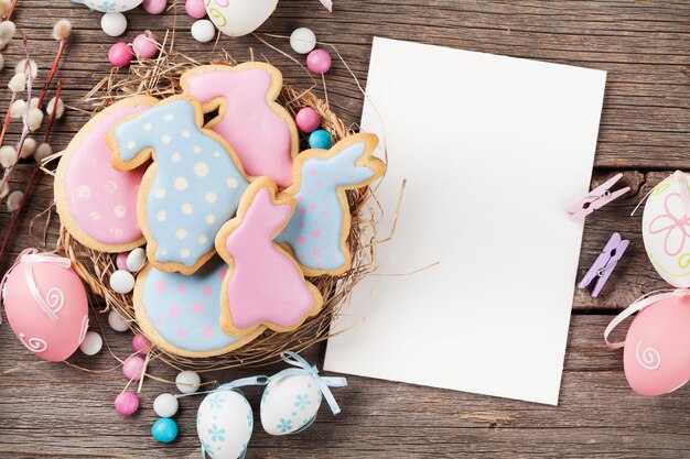 Easter gingerbread cookies and eggs