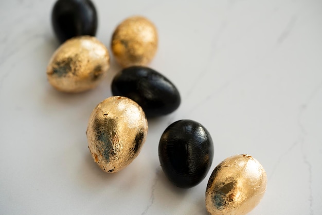 Easter golden and black eggs