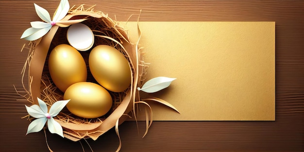 Foto cartolina d'auguri di pasqua con spazio per il testo