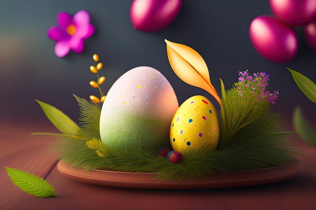 Easter Holiday achtergrond illustratie Generatieve AI