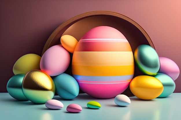 Easter Holiday Background Illustration Generative AI