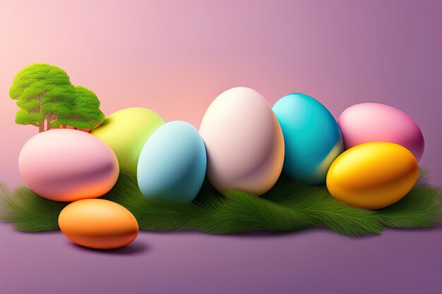 Easter Holiday Background Illustration Generative AI