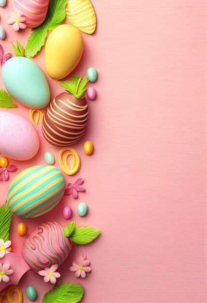 Photo easter holiday banner accessories_at wooden