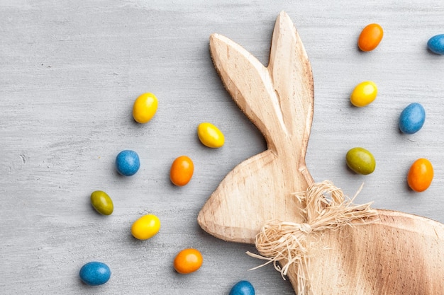 Easter holiday bunny on a rustic background