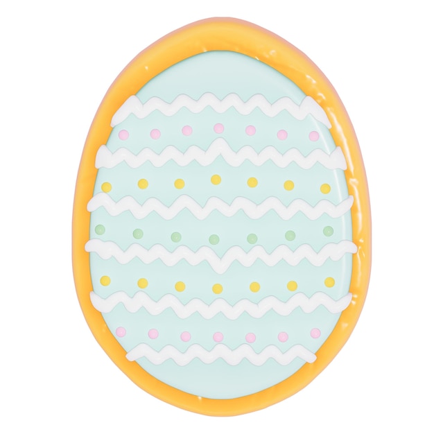 Photo easter holiday dessert easter egg sugar cookie on white background 3d rendering