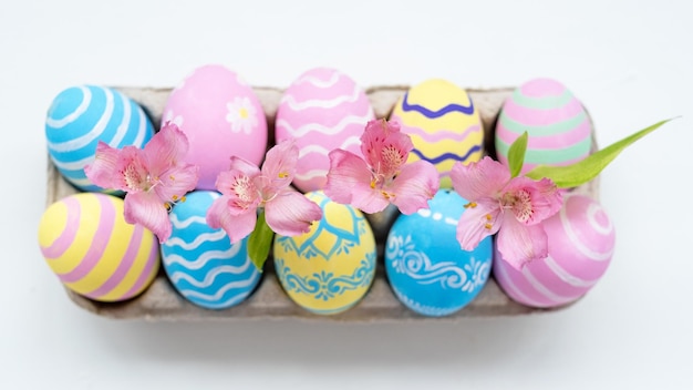 Easter holiday natural decoration flower color egg