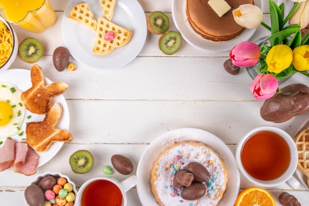 Easter holiday sweet breakfast or brunch