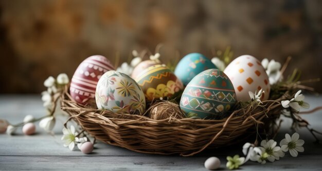 Easter joy in a woven basket