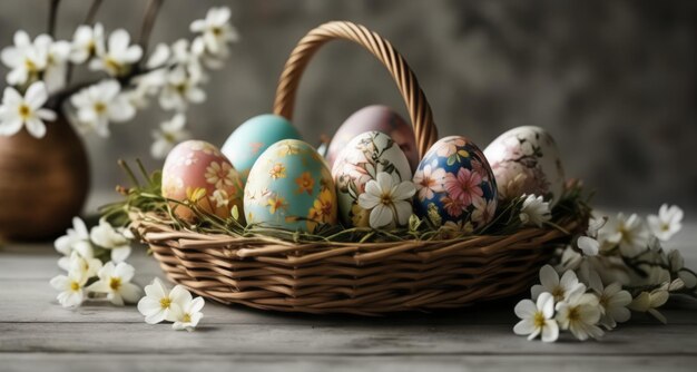 Easter joy in a woven basket