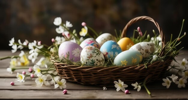 Easter joy in a woven basket