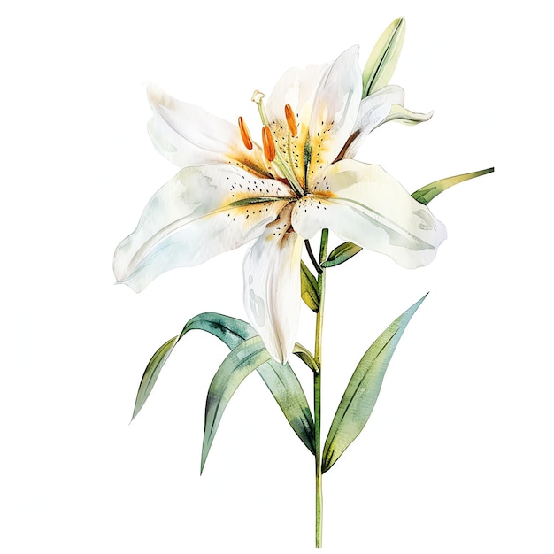 Photo easter lily watercolor for easter time