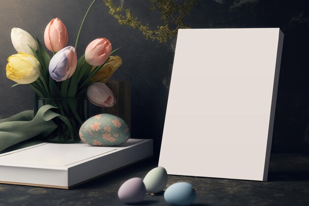 Easter mockup Frame with a blank space Generation AI