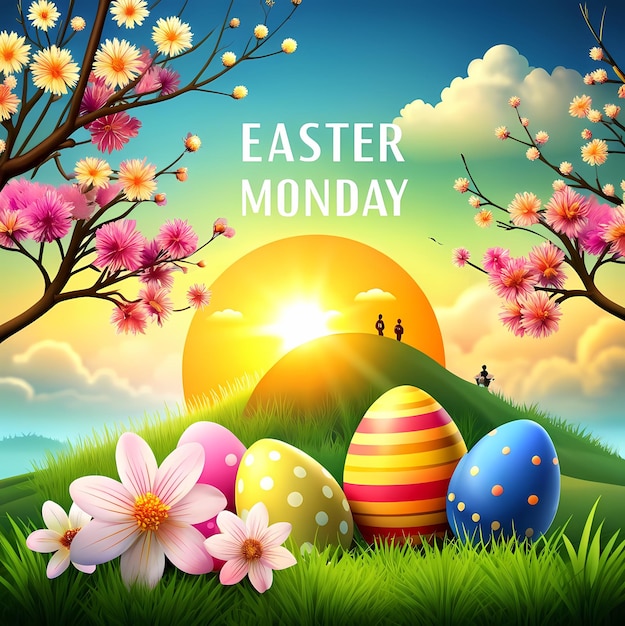 Easter monday background deisgn