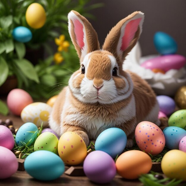 Easter Monday Template Design with Rabbits and Eggds for Social Media Story