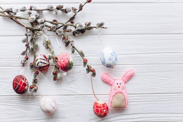 Easter ornament with twigs and eggs