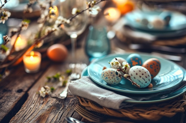 Easter pastel background with colorful easter eggs