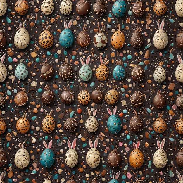 easter pattern chocolate and cookies easter background cookie background