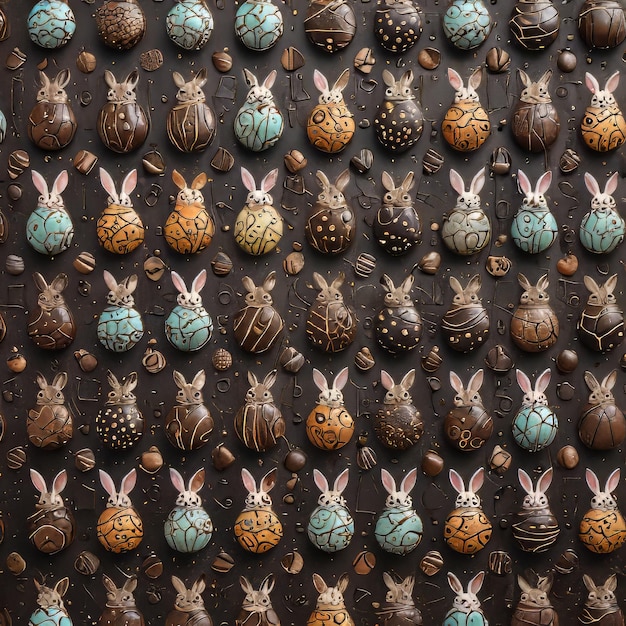 easter pattern chocolate and cookies easter background cookie background