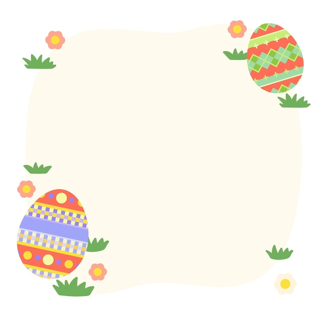 easter png frame sticker colorful eggs collage element