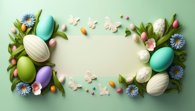 Easter poster background template with Easter Generative AI