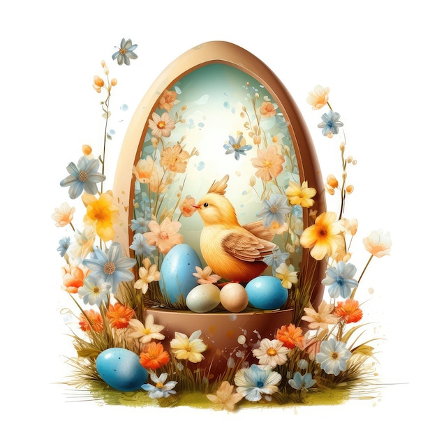 Easter poster illustration generative ai