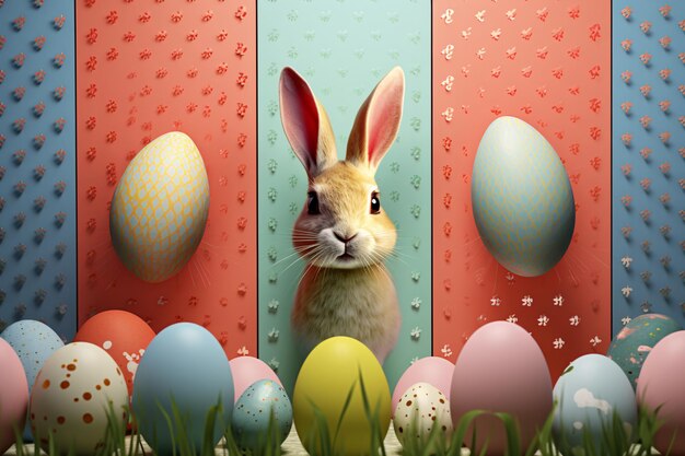 Photo easter sale banner design with bunny illustration