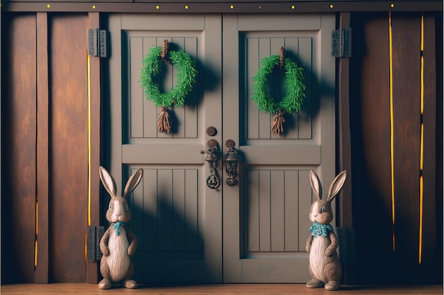 easter scene for a photography studio background for easter celebration Generative AI