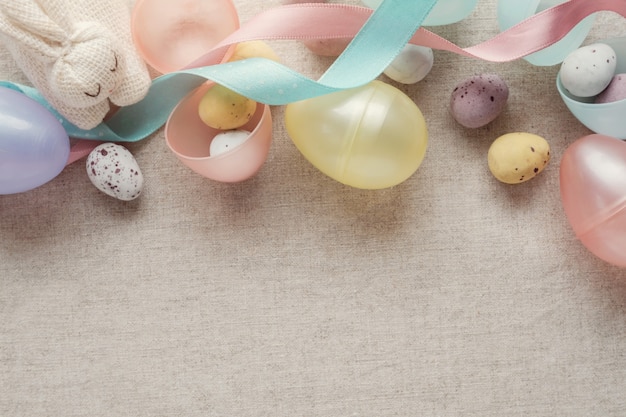 Easter speckled eggs for kids background