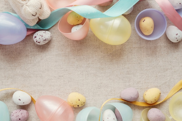 Easter speckled eggs for kids background