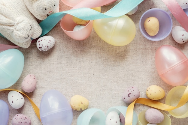 Easter speckled eggs for kids background