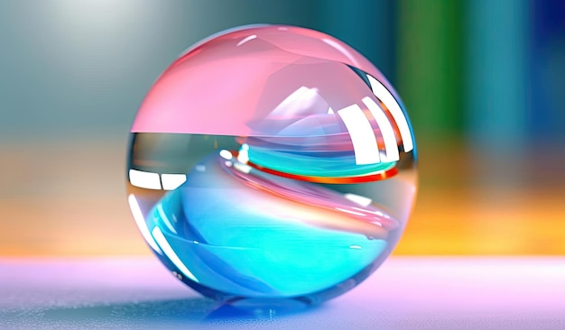 easter sphere transparent glass round in the style of soft focus lens