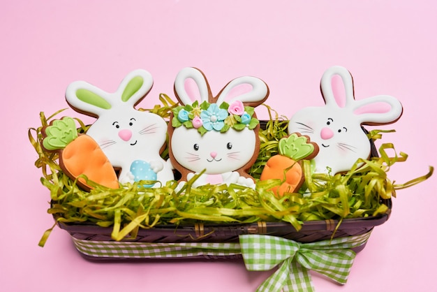 Easter sugar cookies decorated with colorful icing