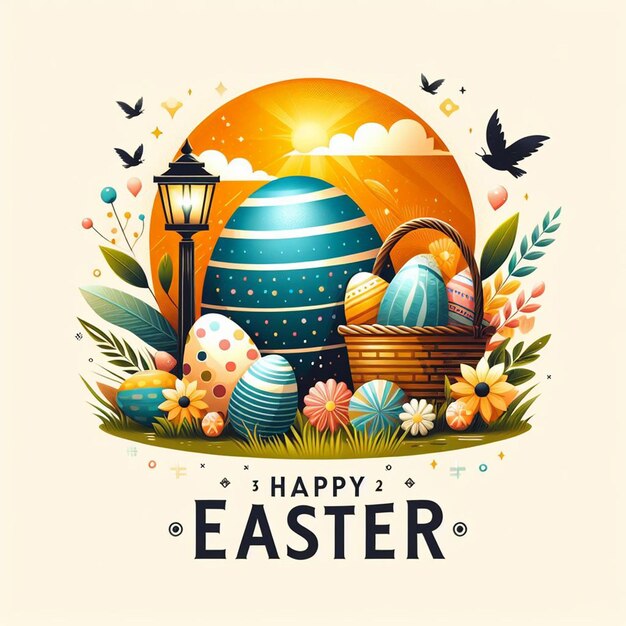 Premium Photo Easter sunday Poster Flyer Banner and easter sunday background