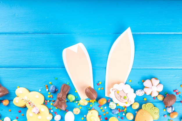 Easter sweets candy background