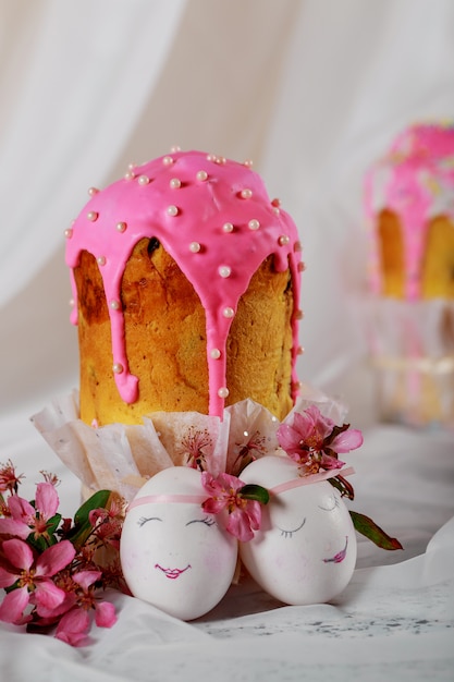 Easter symbols food easter cake and eggs