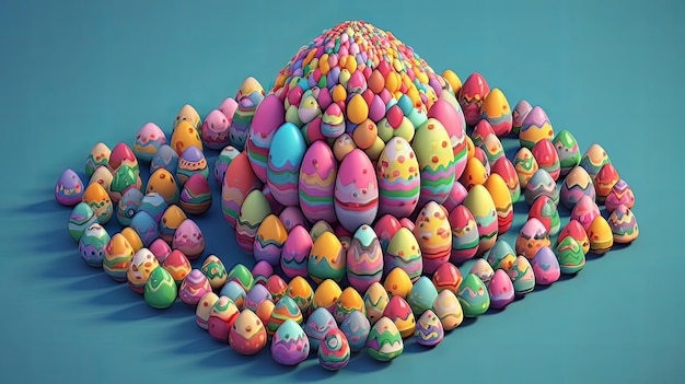 Easter a time full of color and religious significance 3D isometric