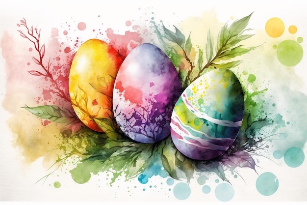 Easter watercolor abstract background for business designGenerative AI