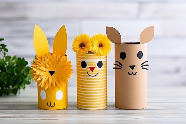 Easter wonderland upcycled kindergarten decor crafty paper roll creatures and ecofriendly deligh