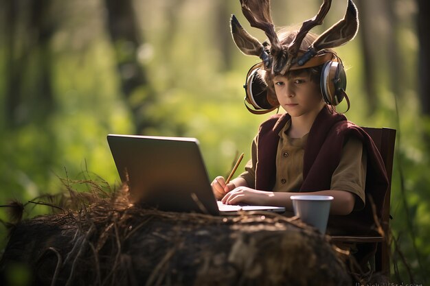 Easter writing near bunny ears and nest