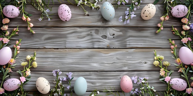 Easterinspired rustic wooden backdrop adorned with a multitude of wooden slats Concept Springtime Blooms Vintage Charm Rustic Elegance Farmhouse Vibes