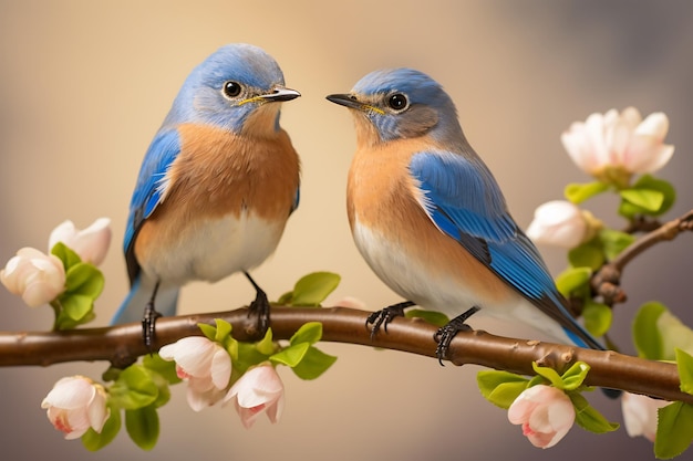 Eastern bluebird Sialia sialis on a branch