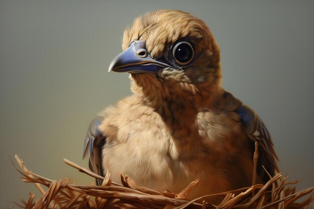 Eastern Bluebird Sialia sialis in a nest